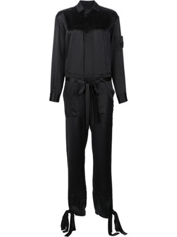 By. Bonnie Young Long-sleeve Jumpsuit, Women's, Size: 8, Black, Silk