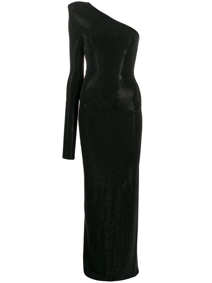 Alexandre Vauthier Rhinestone-embellished One-sleeve Dress - Black