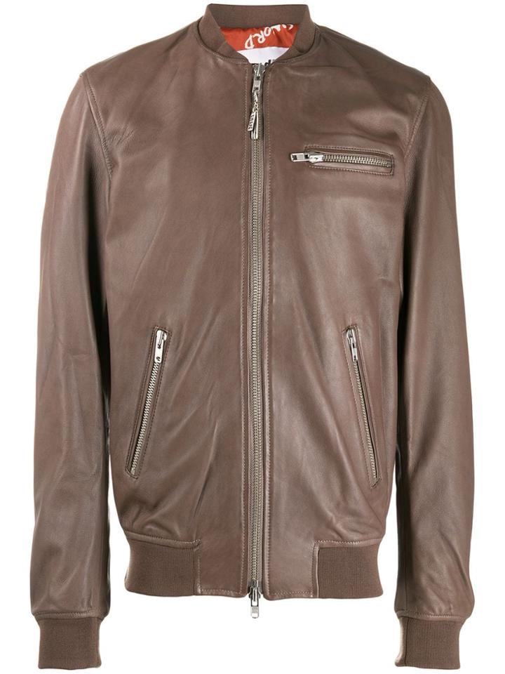 S.w.o.r.d 6.6.44 Leather Jacket - Brown