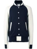 Sacai Knit Varsity Jacket, Men's, Size: 2, Blue, Cupro/cashmere/wool
