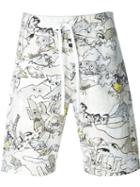Kenzo Cartoon Shorts, Men's, Size: L, White, Cotton/spandex/elastane