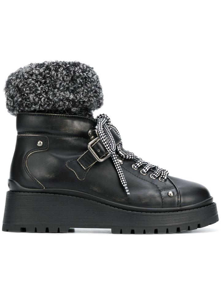 Miu Miu Sock Detail Booties - Black