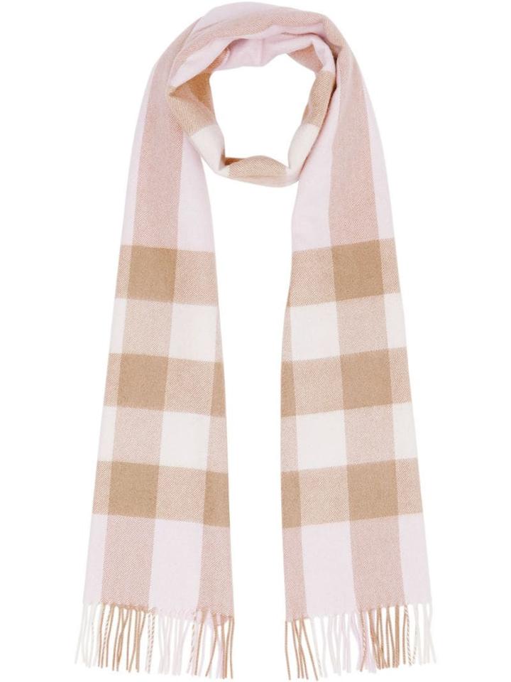 Burberry Check Pattern Cashmere Scarf - Neutrals