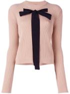 Rochas Bow Detail Jumper, Women's, Size: 40, Pink/purple, Silk/acrylic/polyester/wool