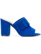 Via Roma 15 Pleated Detail Heeled Mules - Blue