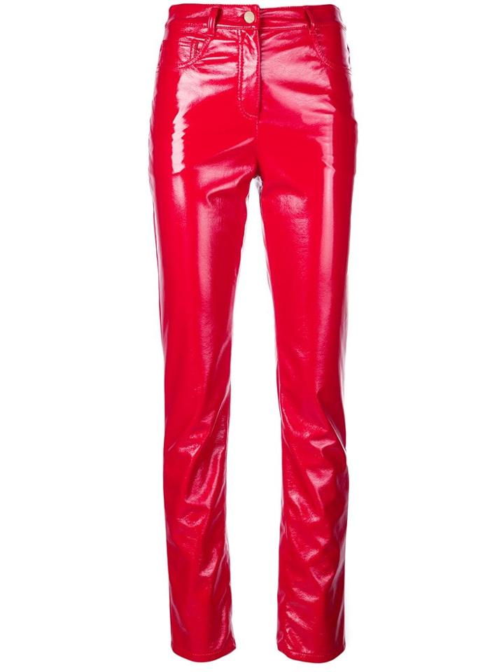Alberta Ferretti Skinny Vinyl Pants - Red
