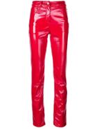 Alberta Ferretti Skinny Vinyl Pants - Red