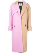 Msgm Oversized Bi-colour Coat - Pink