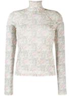 Nanushka Floral Turtleneck Sweater - Neutrals