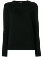 Steffen Schraut Pleated Detail Knitted Blouse - Black