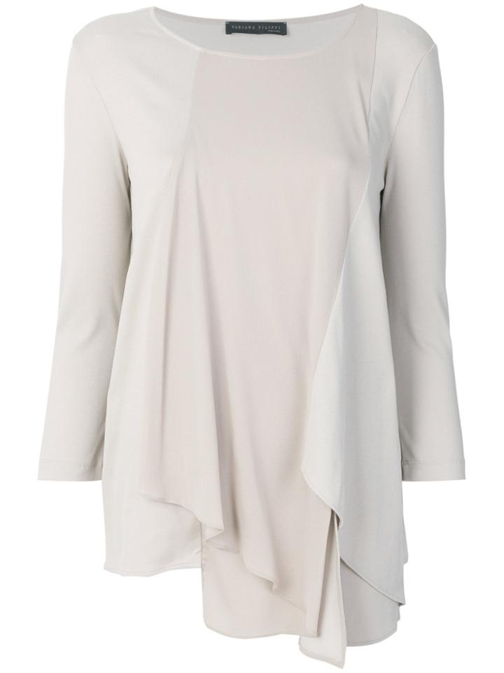 Fabiana Filippi Draped Front Blouse - Nude & Neutrals