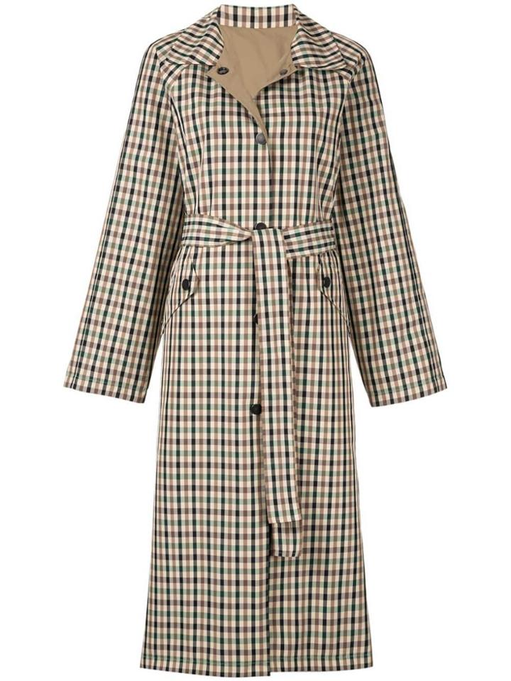 Goen.j Reversible Gingham Checked Coat - Multicolour
