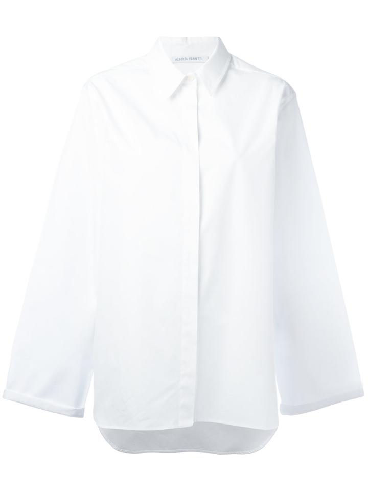Alberta Ferretti Flared Sleeves Shirt, Women's, Size: 42, White, Cotton