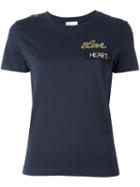 Red Valentino 'love' T-shirt, Women's, Size: Small, Blue, Polyester/viscose