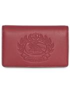 Burberry Small Embossed Crest Two-tone Leather Wallet - Red