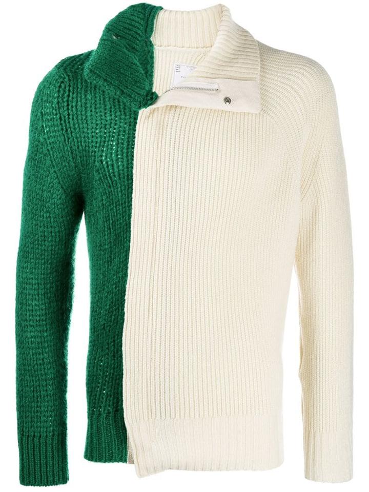 Sacai Sacai 1902083m 163 Off White Green Natural (vegetable)->cotton