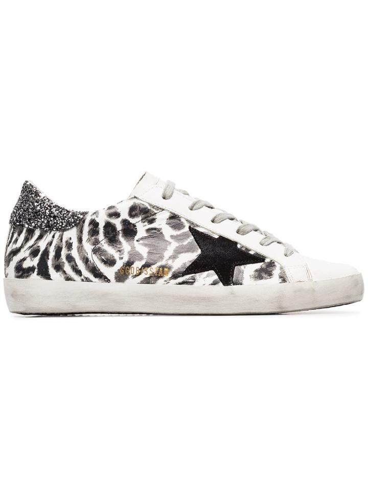 Golden Goose Deluxe Brand Black And White Superstar Glitter Leopard