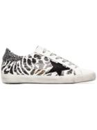 Golden Goose Deluxe Brand Black And White Superstar Glitter Leopard