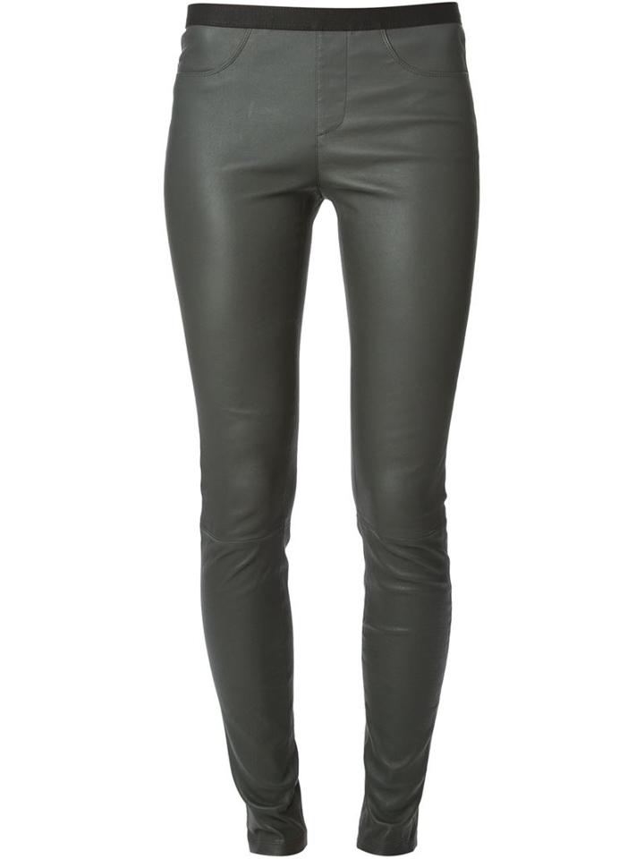 Helmut Lang Skinny Trousers, Women's, Size: 4, Grey, Lamb Skin