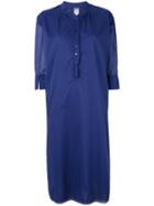 Kristensen Du Nord - Distressed Shirt Dress - Women - Cotton - 2, Pink/purple, Cotton