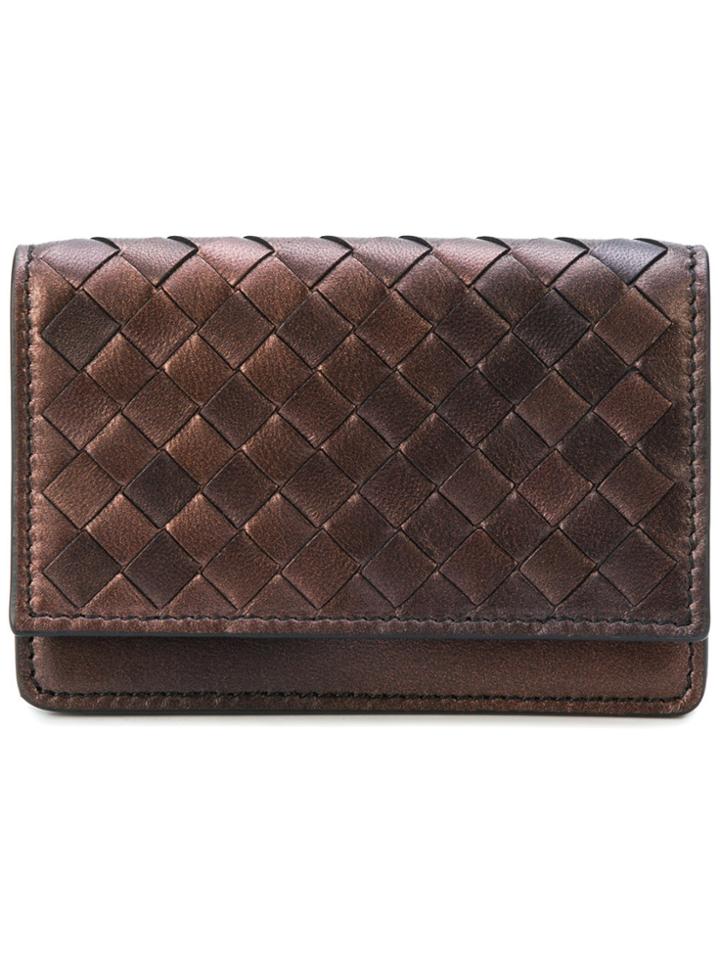 Bottega Veneta Woven Detail Cardholder - Brown