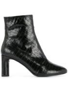 Robert Clergerie Embossed Print Ankle Boots - Black