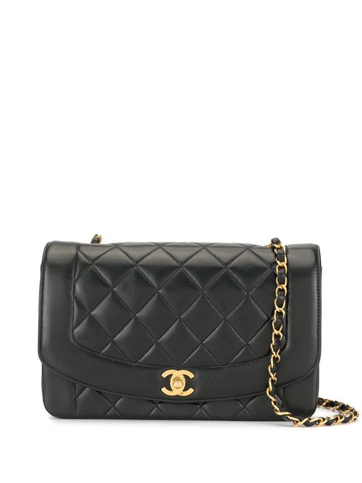 Chanel Pre-owned Diana Chain Shoulder Bag - Black