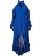 Nha Khanh Cold-shoulder Dress - Blue