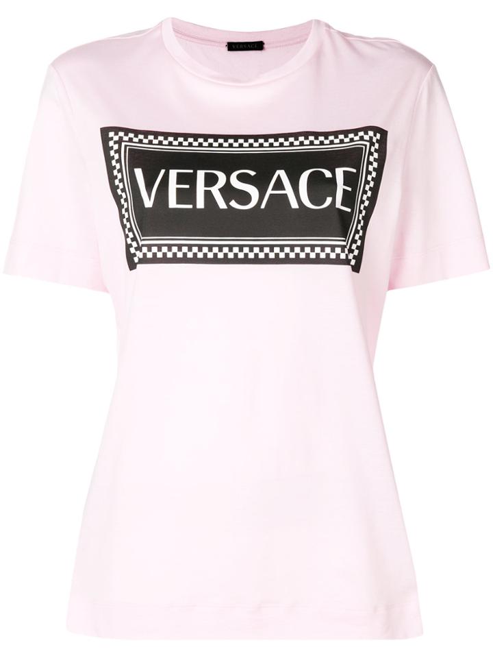 Versace Print Logo T-shirt - Pink & Purple