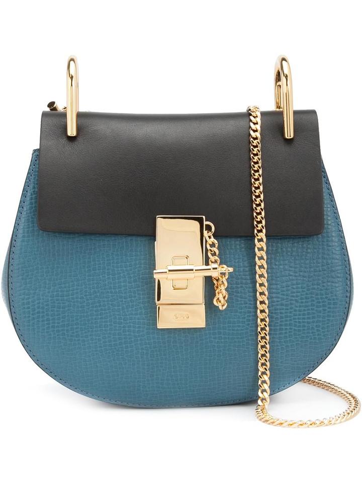 Chloé 'drew' Shoulder Bag, Women's, Blue, Leather