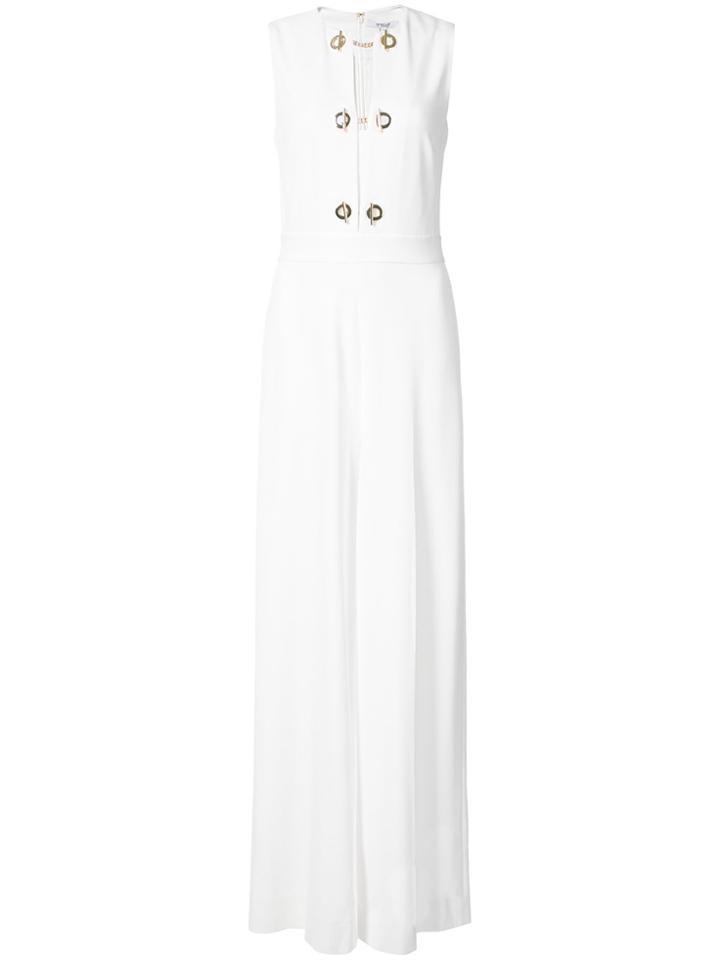 Derek Lam 10 Crosby Sleeveless Jumpsuit With Grommet Detail - White
