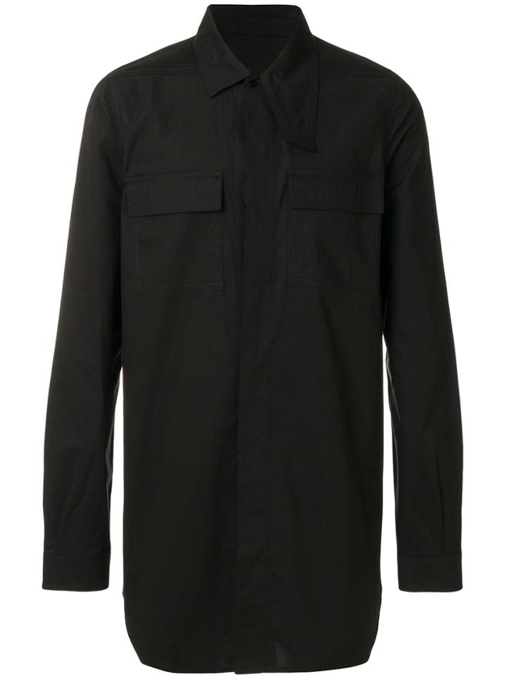 Rick Owens Drkshdw High Collar Shirt - Black
