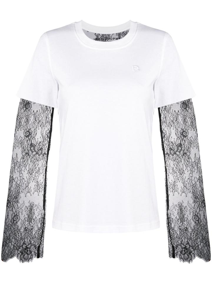 Philosophy Di Lorenzo Serafini Lace Insert Layered-effect T-shirt -