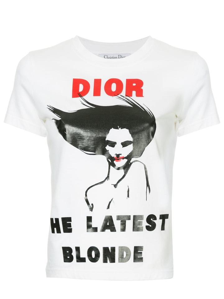 Christian Dior Pre-owned Slogan Print Logo T-shirt - White