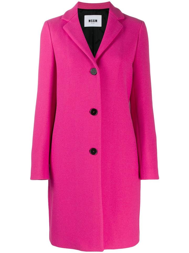 Msgm Single-breasted Coat - Pink