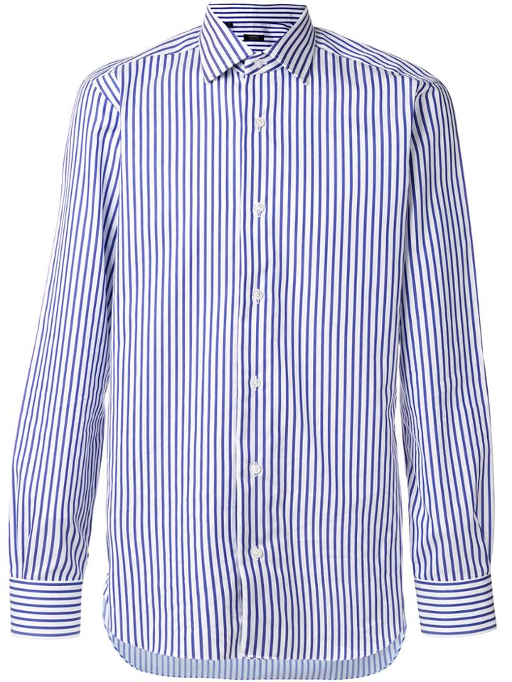 Barba Striped Long-sleeved Shirt - White