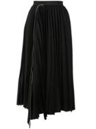 Sacai Zip Detail Pleated Skirt - Black