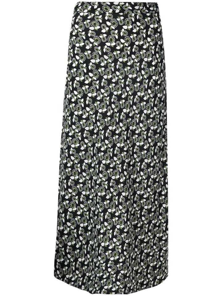 Marni A-line Floral Skirt - Black