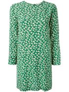 Ganni Floral Print Dress, Women's, Size: 34, Green, Viscose Crepe