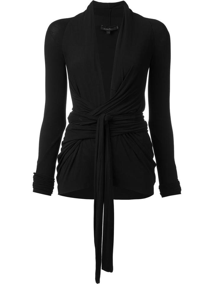 Urban Zen Wrap Blouse, Women's, Size: Medium, Black, Viscose/spandex/elastane