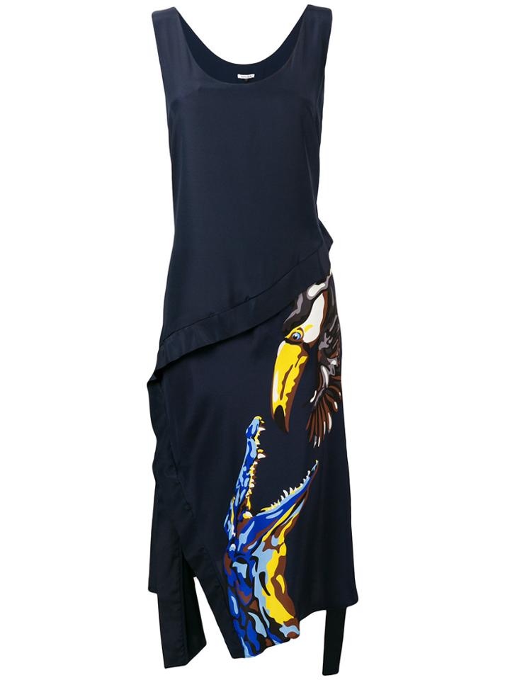 Krizia Vintage Kleid Kroko Kommission Dress - Blue