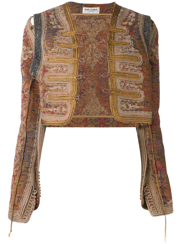 Saint Laurent Marrakech Embroidered Jacket - Nude & Neutrals