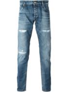 Dolce & Gabbana Rip Detail Jeans, Men's, Size: 44, Blue, Cotton