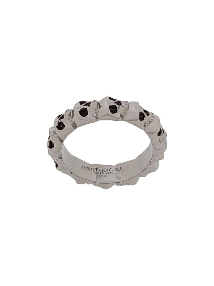 Northskull Medius Skull Band Ring - Metallic