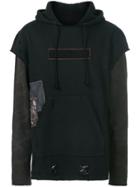 Hudson Layered Look Distressed Hoodie - Black