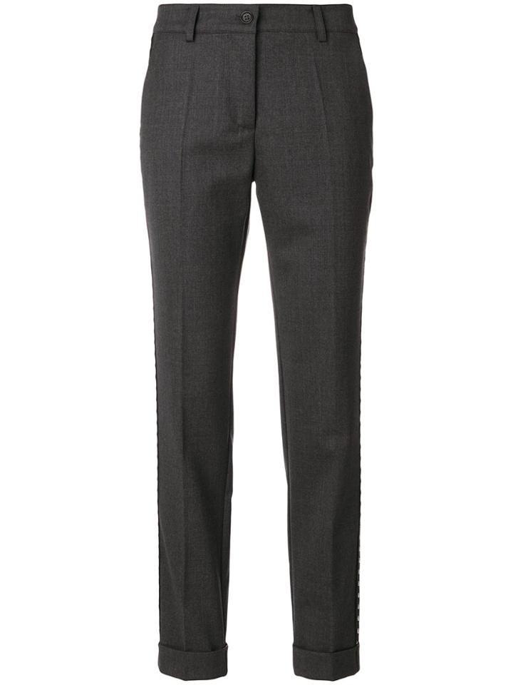 P.a.r.o.s.h. Cropped Side Detail Trousers - Grey