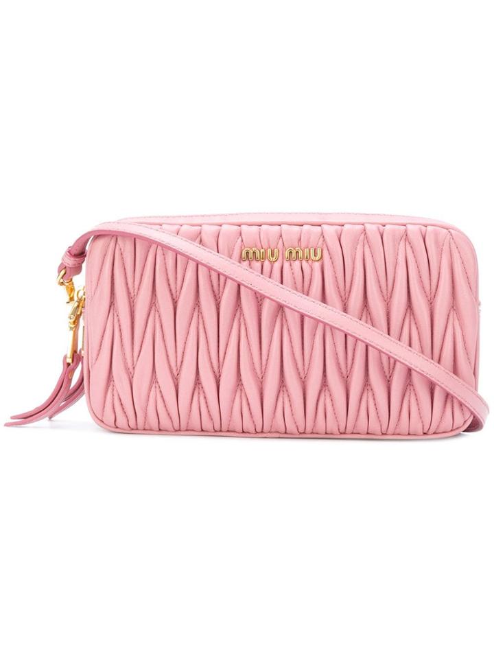 Miu Miu Creased Effect Clutch - Pink & Purple
