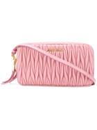 Miu Miu Creased Effect Clutch - Pink & Purple