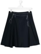 Marni Kids Teen Frayed Stitch Denim Skirt - Blue