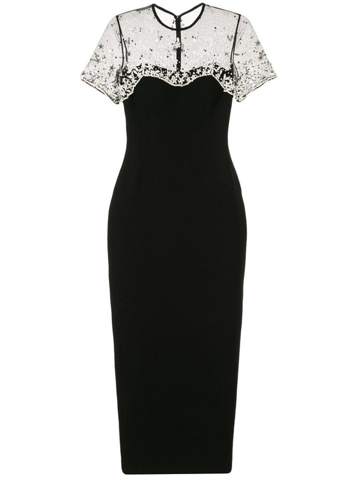 Saiid Kobeisy Beaded Panel Evening Dress - Black
